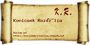 Konicsek Rozália névjegykártya